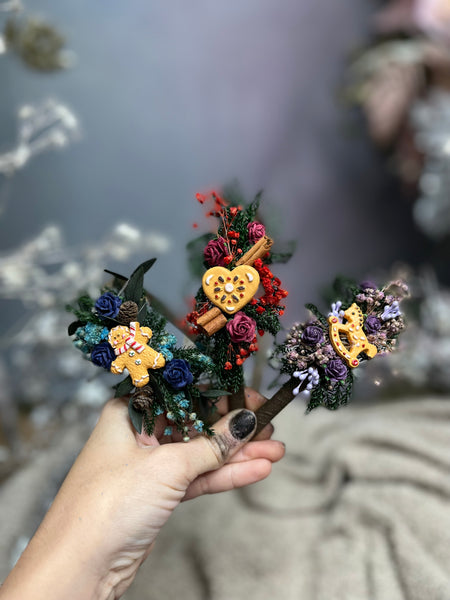 Blue/Red/Purple gingerbread Christmas headband