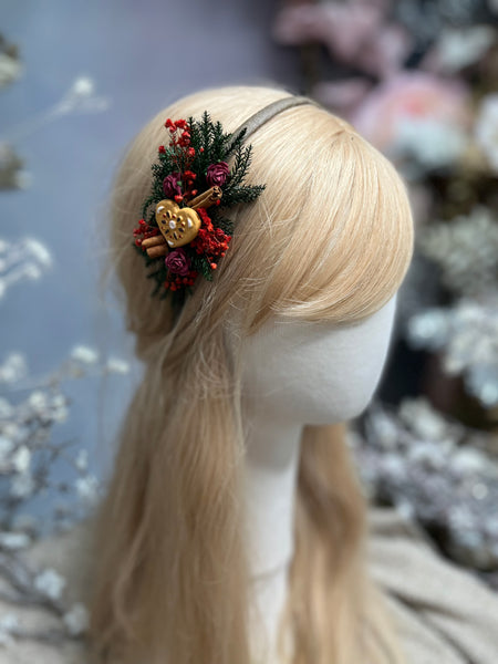 Blue/Red/Purple gingerbread Christmas headband