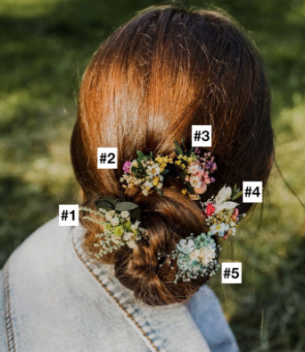 Natural meadow flower hairpins