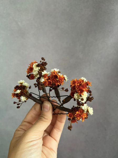 Fall dried burnt orange rusty hairpins