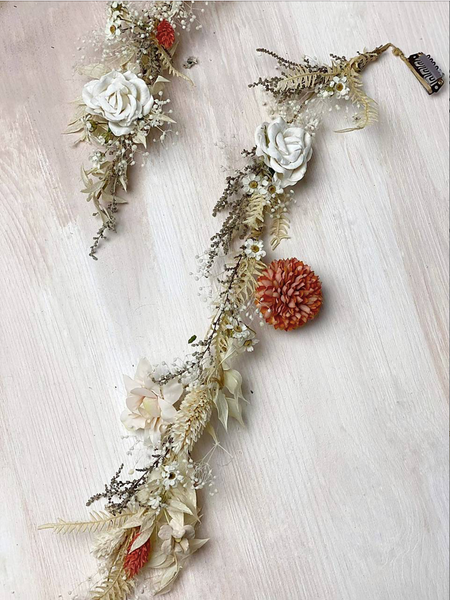 Boho headpiece with long braided vines/clips