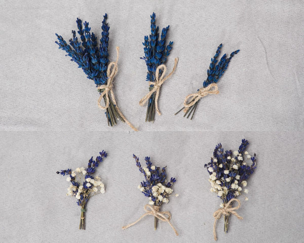 Lavender flower hair comb Bridal headpiece Navy blue baby's breath wedding comb Provence wedding 2021 Preserved lavender comb Magaela Hair flowers Bride