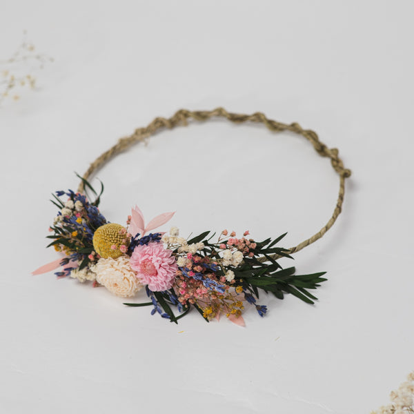 Dried flowers bridal hair wreath Preserved wedding flower crown Wedding hair jewelry Magaela Natural flower bridal meadow wreath Handmade
