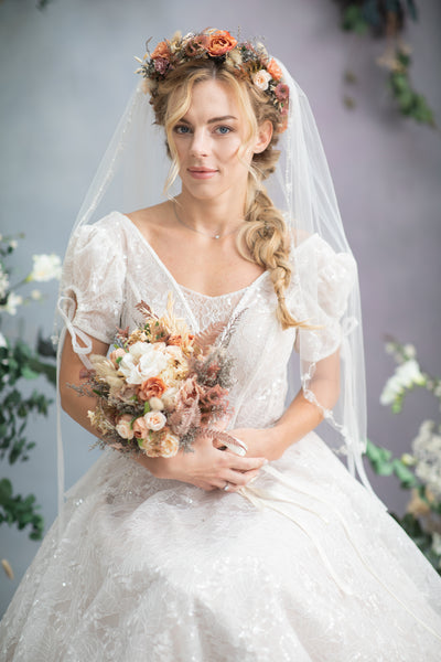 Boho flower wedding crown