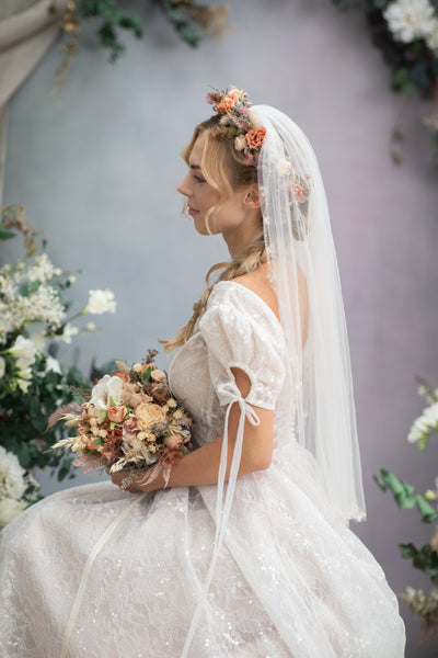 Boho flower wedding crown