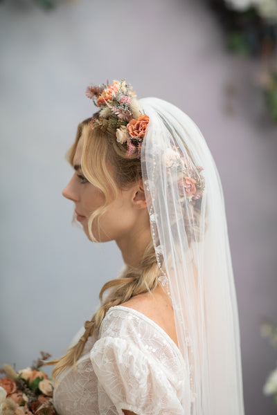 Boho flower wedding crown