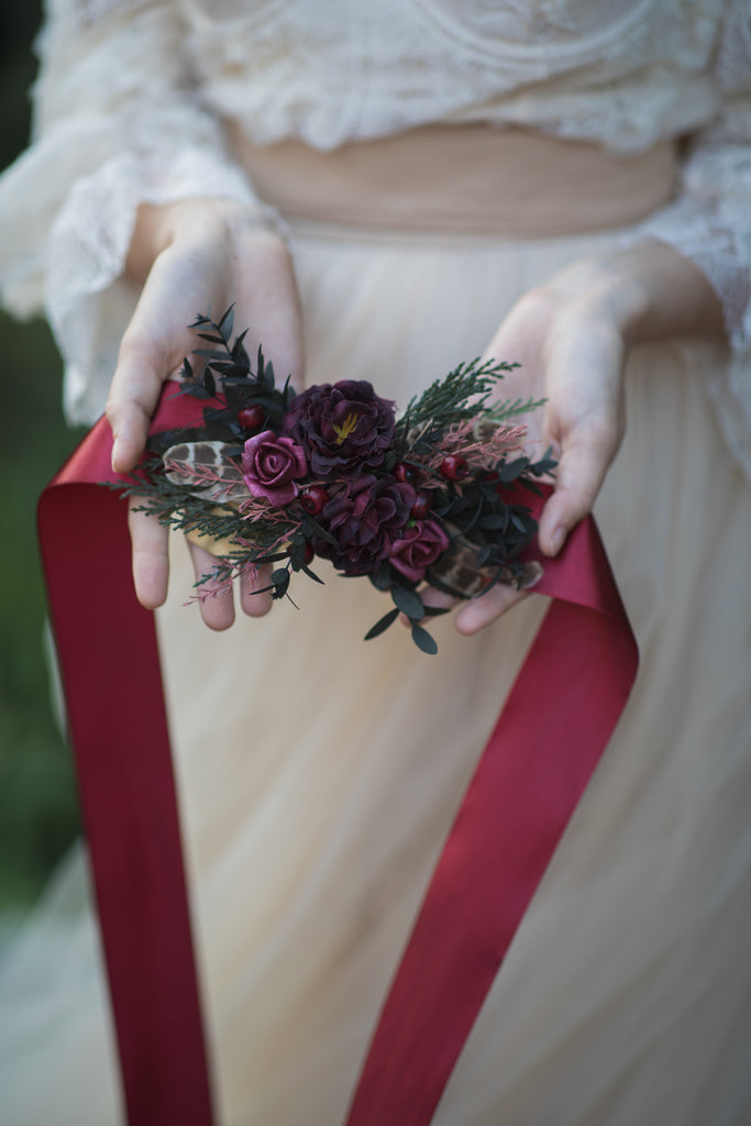 Burgundy outlet bridal sash