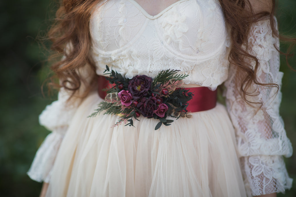 Burgundy 2025 bridal sash