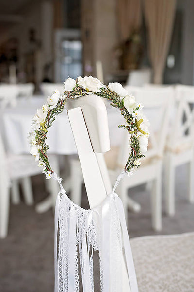 First holy communion head wreath with veil