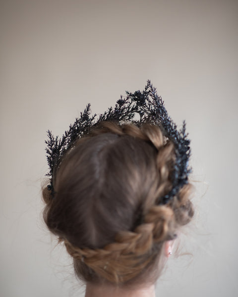 Black wedding flower crown