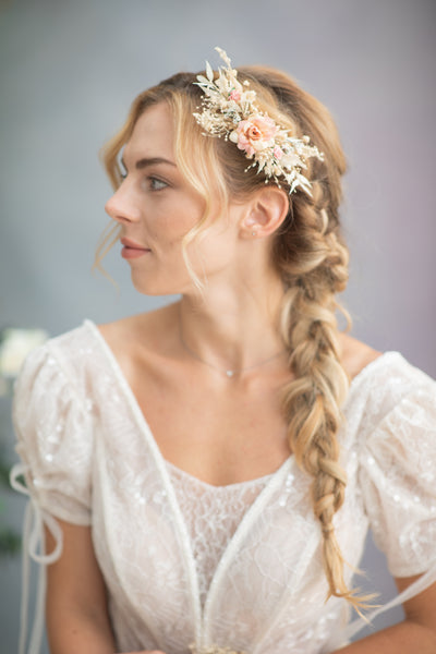 Rustic flower hair comb
