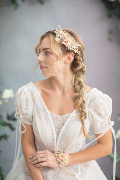 Rustic flower hair comb