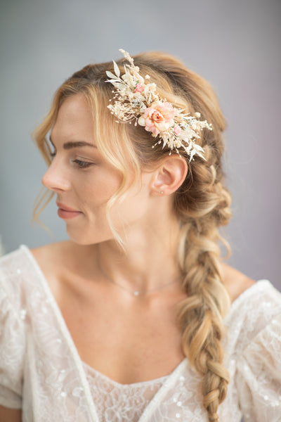 Rustic flower hair comb