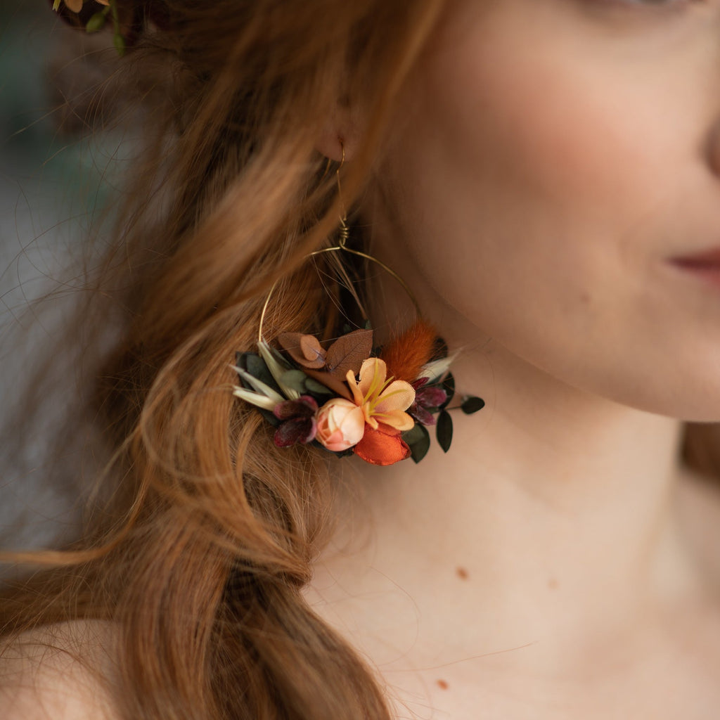 Wedding flower earrings outlet