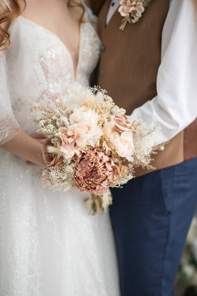 Romantic rustic flower wedding bouquet