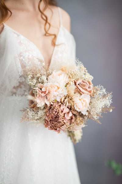 Romantic rustic flower wedding bouquet