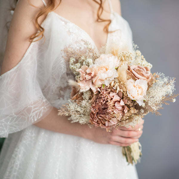 Romantic rustic flower wedding bouquet