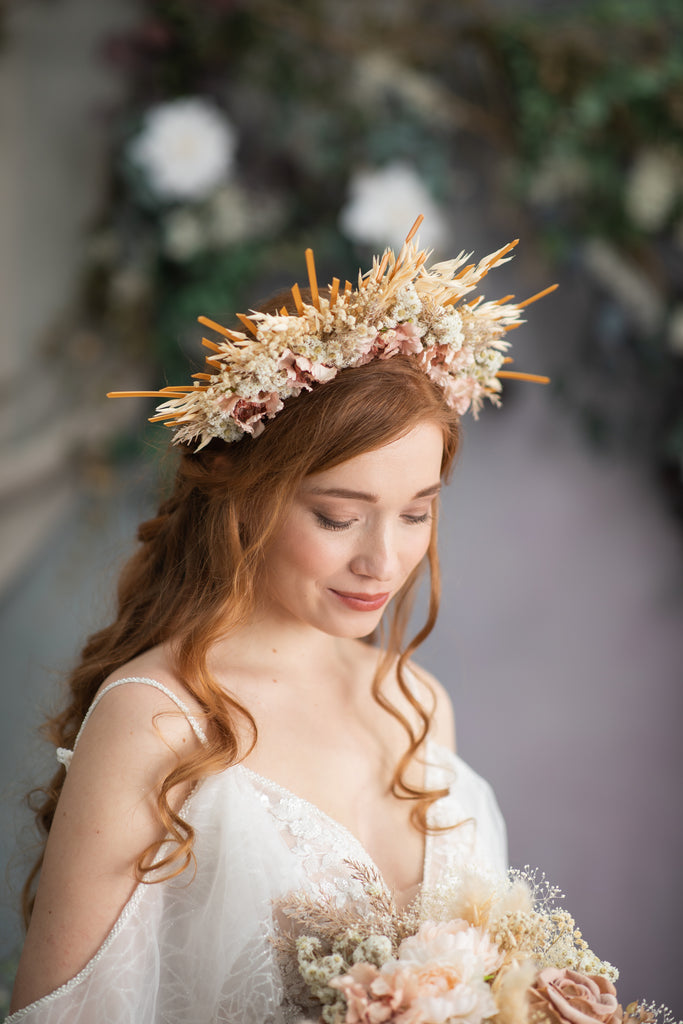 Bridal flower halos on sale