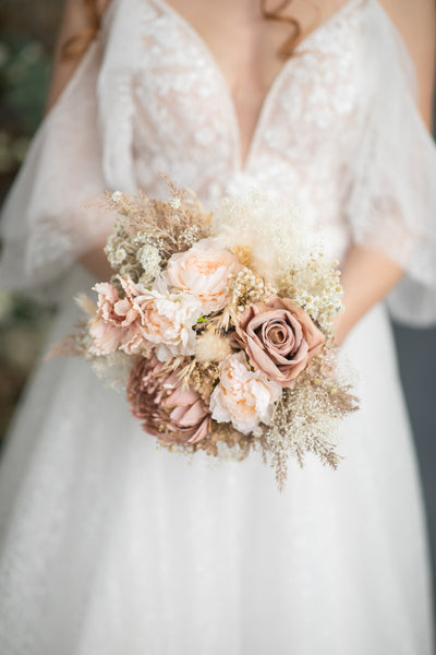 Romantic rustic flower wedding bouquet