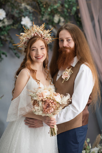 Romantic rustic flower wedding bouquet