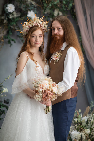 Romantic rustic flower wedding bouquet