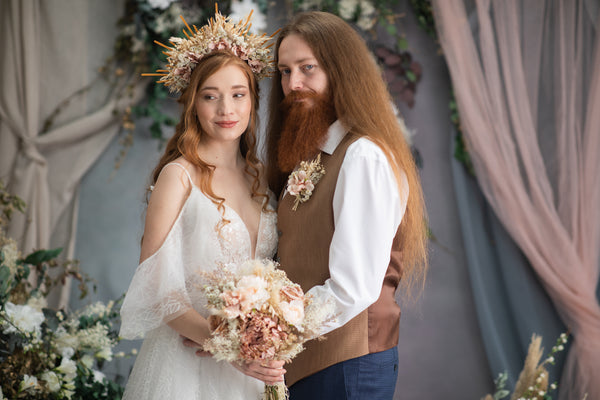 Romantic rustic flower wedding bouquet