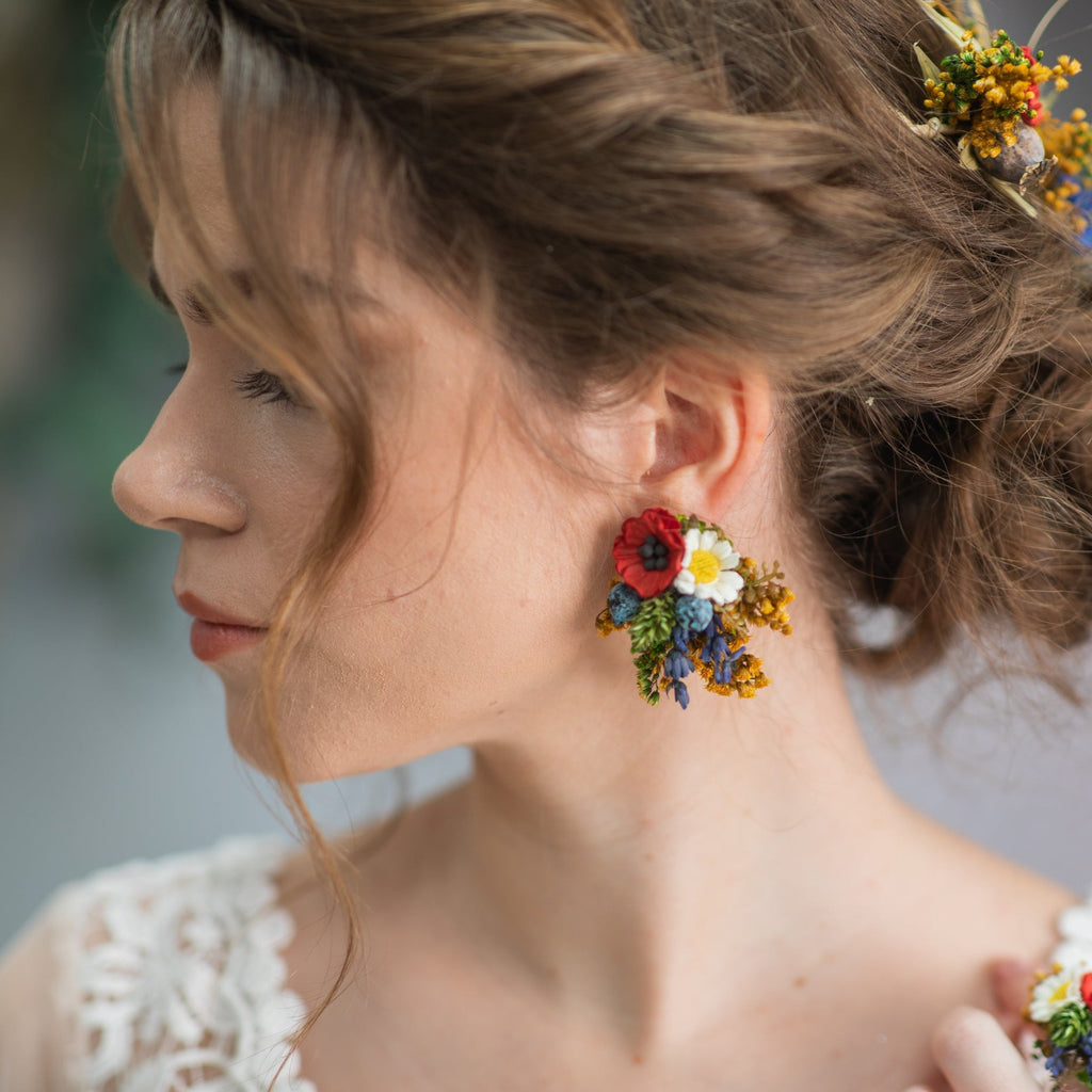 Folk wedding earrings