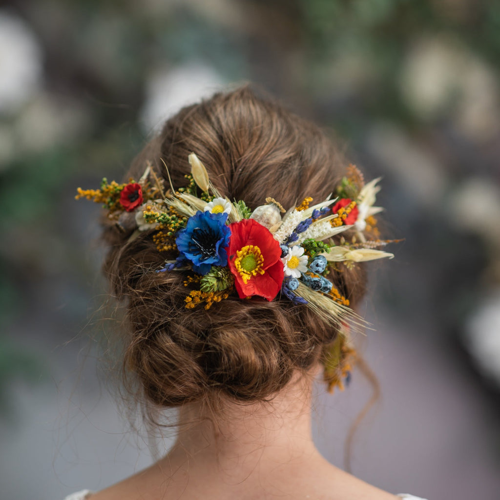 Meadow wedding flower hair vine