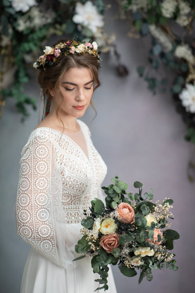 Romantic eucalyptus bridal bouquet