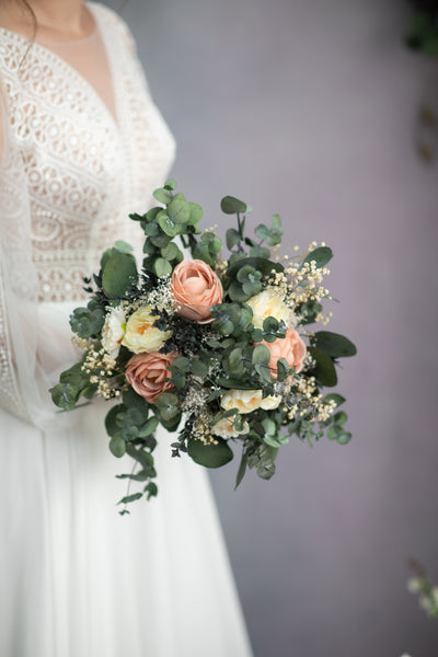 Romantic eucalyptus bridal bouquet