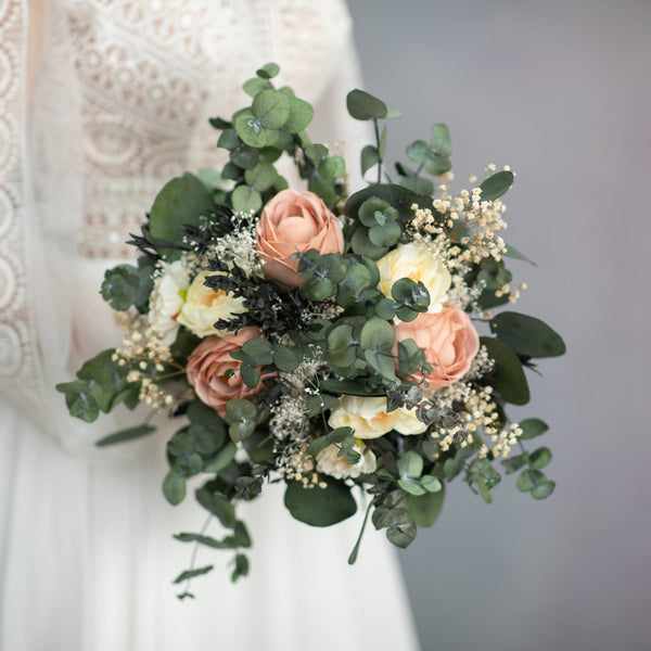 Romantic eucalyptus bridal bouquet