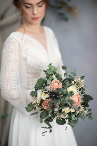 Romantic eucalyptus bridal bouquet
