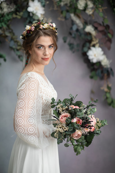 Romantic peach blush flower bouquet