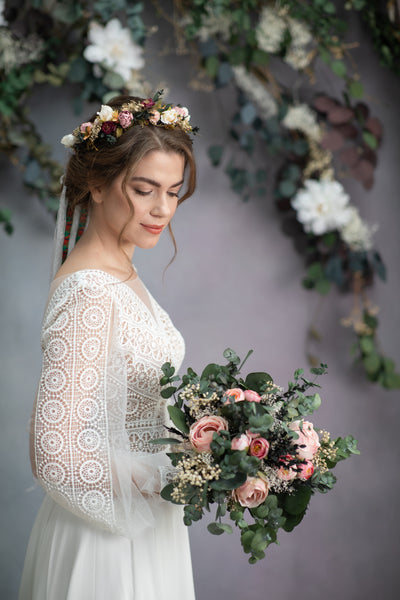 Romantic peach blush flower bouquet