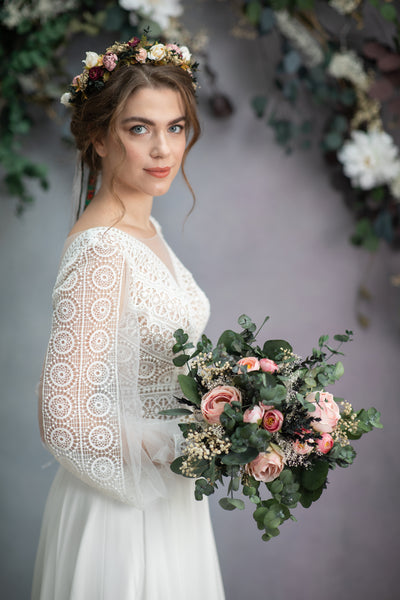 Romantic peach blush flower bouquet