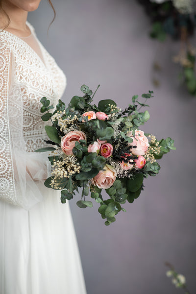 Romantic peach blush flower bouquet