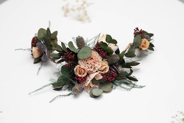 Shapable bridal vine with thistles Hair flowers Romantic bridal accessories Wedding hair comb Flexible hair vine Bendable wedding headpiece