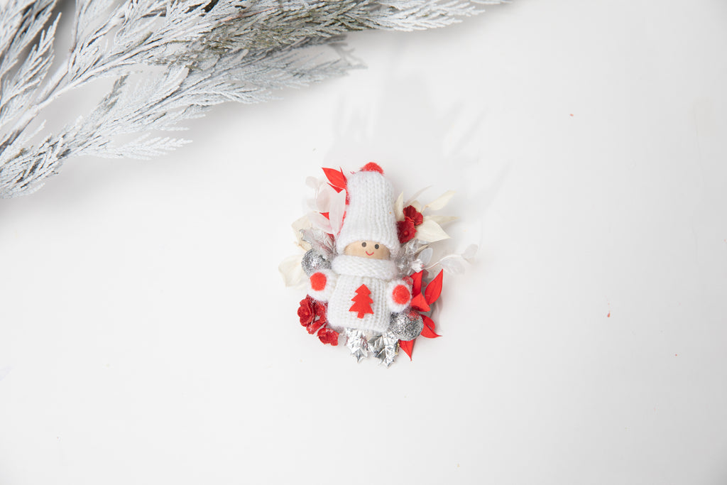 Christmas brooches Doll winter brooch Flower brooch for coat Original and unique brooch Christmas gift Santa Claus Gift for daughter Magaela