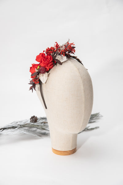 SALE Red and burgundy flower headband