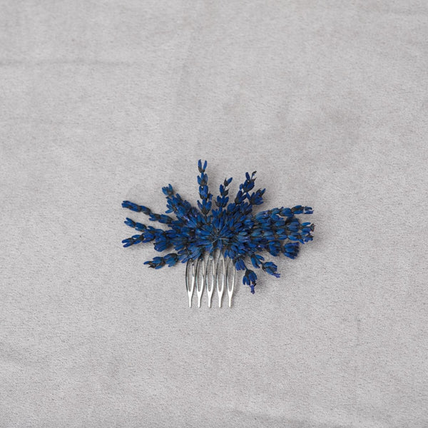 Small lavender flower comb Wedding hair flowers Lavender provence comb Magaela Bridal headpiece Navy blue preserved flower comb Bride 2021