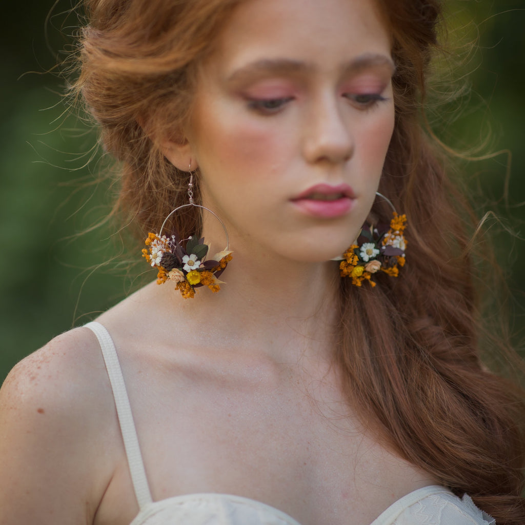 Autumn flower earrings