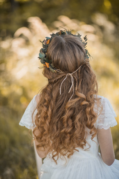 Eucalyptus and ferns hair crown, Preserved wedding headpiece, Bridal flower wreath, Hair wreath with leaves, Hair flowers Bridal accessories