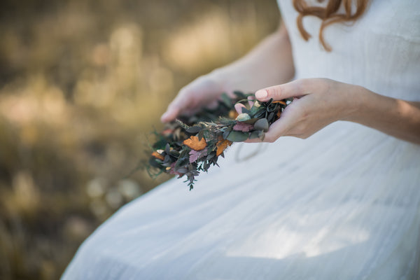 Eucalyptus and ferns hair crown, Preserved wedding headpiece, Bridal flower wreath, Hair wreath with leaves, Hair flowers Bridal accessories