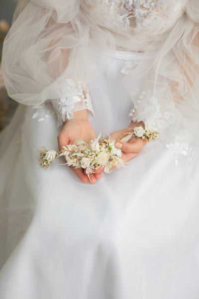 Ivory and white wedding hair vine