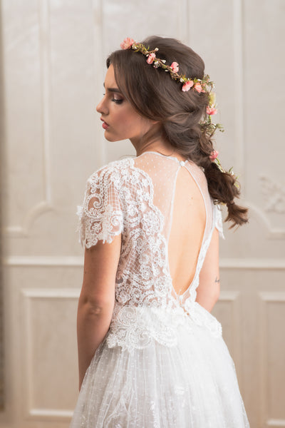 Romantic shapeable hair garland Bridal flower garland Bendable wedding hair vine Magaela accessories Bridal hairstyle Long hair garland