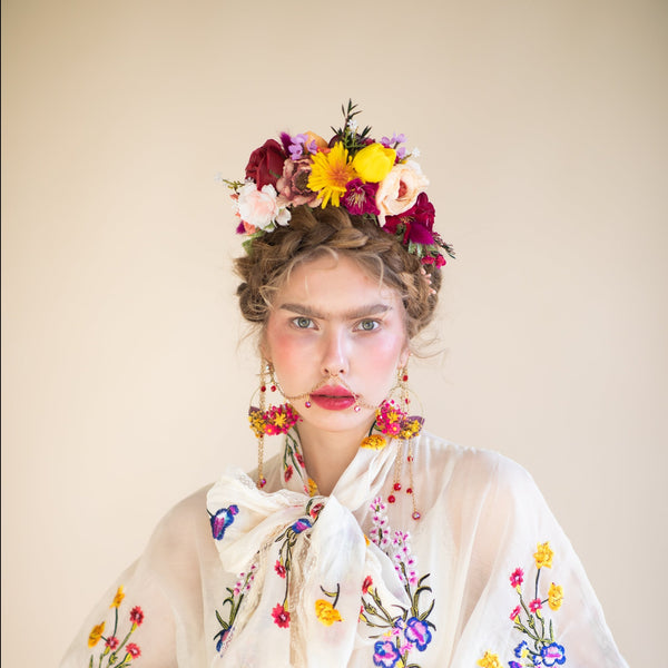 Colourful flower Frida Kahlo headband