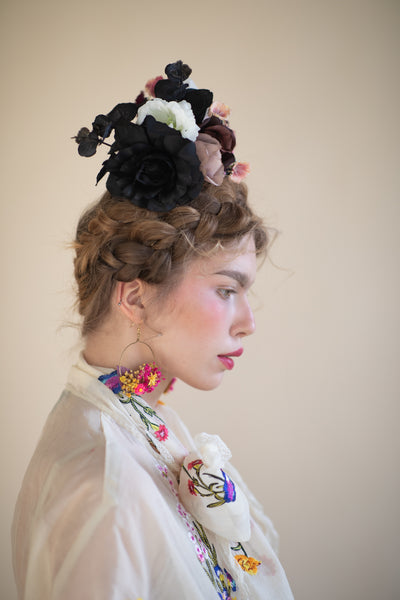 Pink and black Frida Kahlo headband