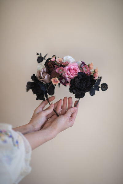 Pink and black Frida Kahlo headband