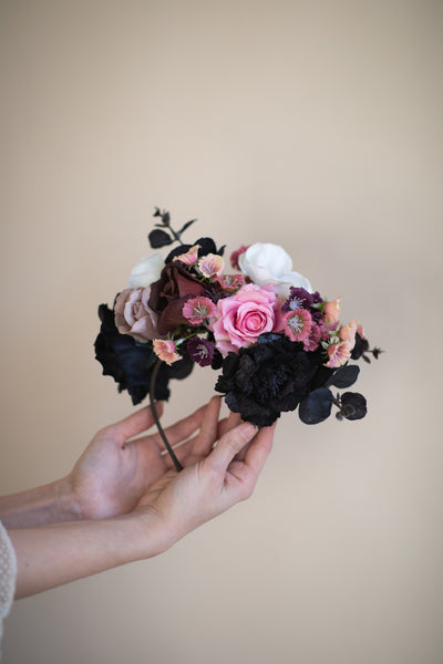 Pink and black Frida Kahlo headband