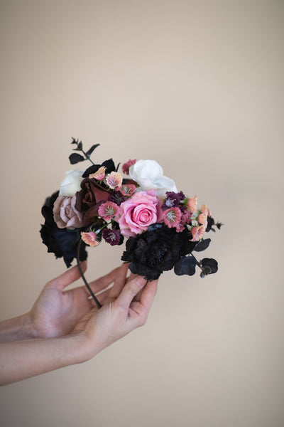 Pink and black Frida Kahlo headband
